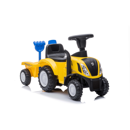 Traktorek jeździk New Holland z odpinaną przyczepką żółty