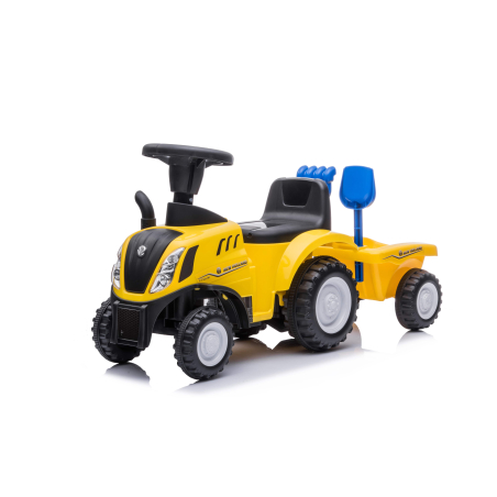 Traktorek jeździk New Holland z odpinaną przyczepką żółty