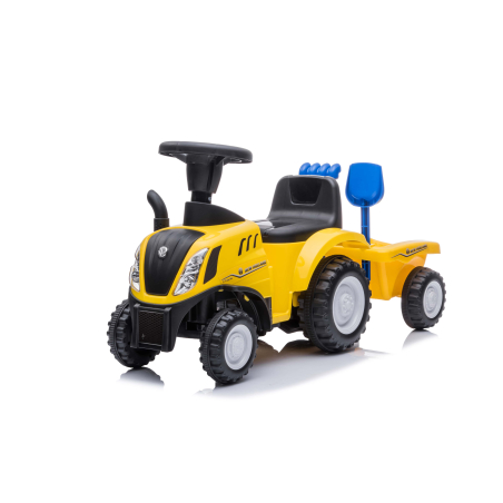 Traktorek jeździk New Holland z odpinaną przyczepką żółty