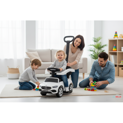 Jeździk pchacz 3w1 Mercedes C63 gumowe koła  autko samochodzik dla dzieci na roczek