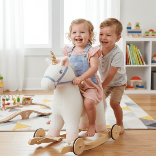 2W1 BUJAK NA BIEGUNACH I JEŹDZIK MIĘKKI PLUSZAK | ZABAWKI DLA DZIECI