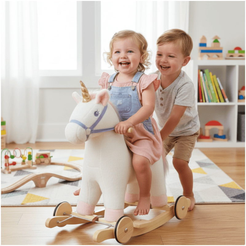 2W1 BUJAK NA BIEGUNACH I JEŹDZIK MIĘKKI PLUSZAK | ZABAWKI DLA DZIECI