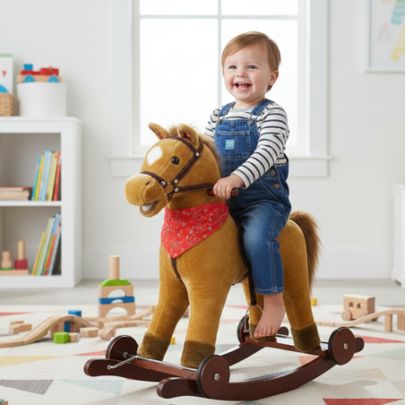 2W1 BUJAK NA BIEGUNACH I JEŹDZIK MIĘKKI PLUSZAK | ZABAWKI DLA DZIECI