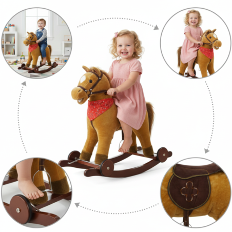 2W1 BUJAK NA BIEGUNACH I JEŹDZIK MIĘKKI PLUSZAK | ZABAWKI DLA DZIECI