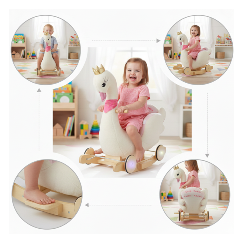 2W1 BUJAK NA BIEGUNACH I JEŹDZIK MIĘKKI PLUSZAK | ZABAWKI DLA DZIECI