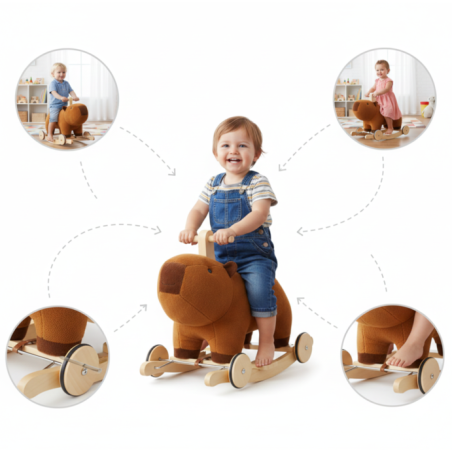 2W1 BUJAK NA BIEGUNACH I JEŹDZIK MIĘKKI PLUSZAK | ZABAWKI DLA DZIECI