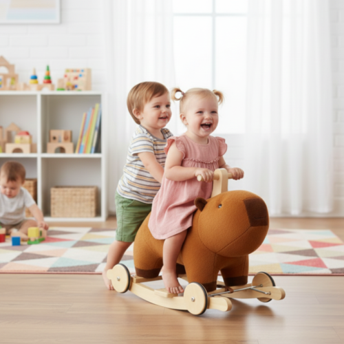 2W1 BUJAK NA BIEGUNACH I JEŹDZIK MIĘKKI PLUSZAK | ZABAWKI DLA DZIECI