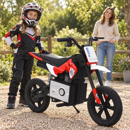 Elektryczny motocykl dla dzieci 36V 300 W, pompowane koła | Nelik